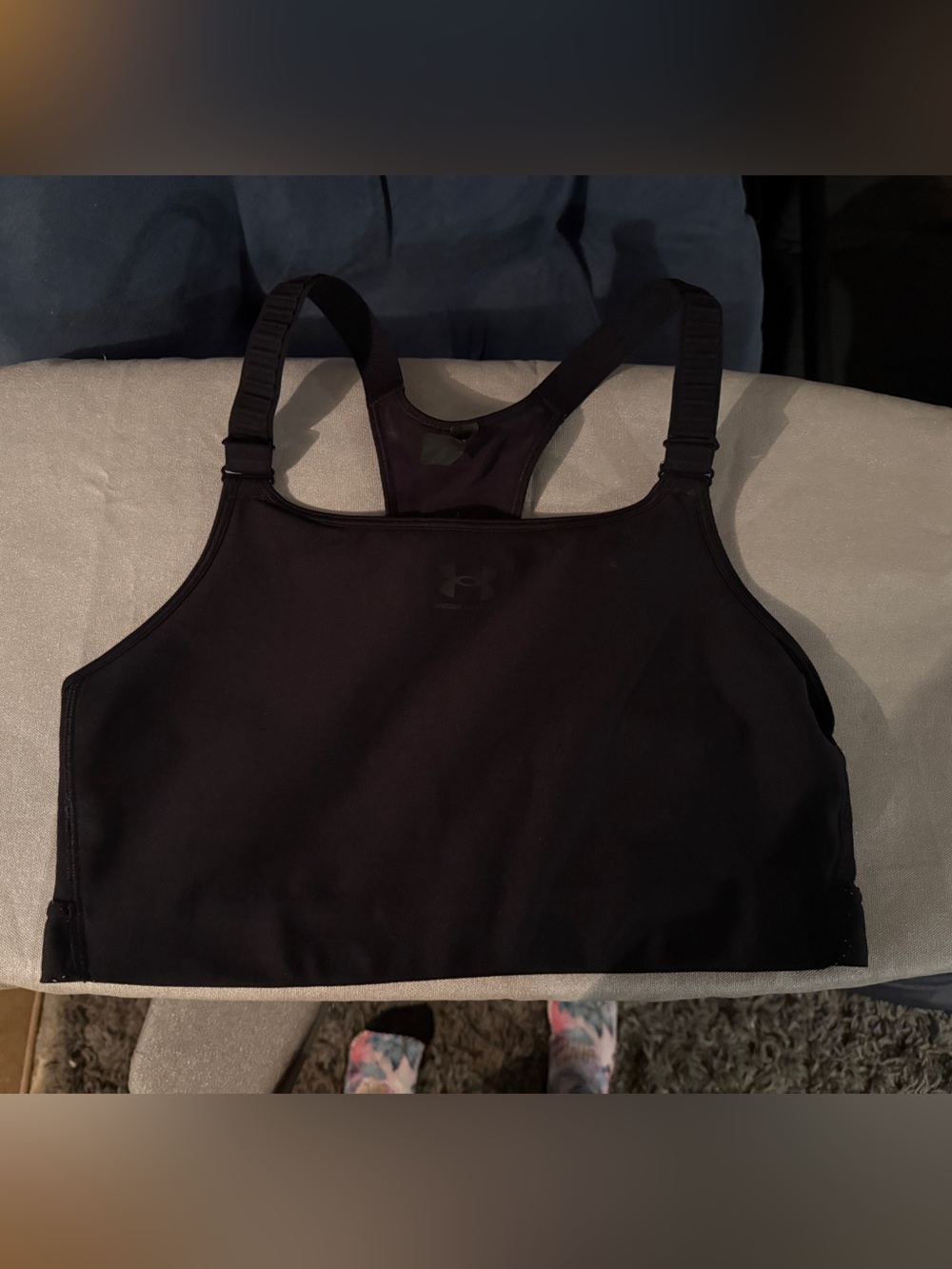 Under Armour Black Seamless Sports Bra with Logo Tag